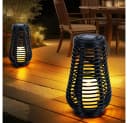 NOWA LED Solarleuchte 3er Set mit Flammen-Effekt Schwarz Bild 5