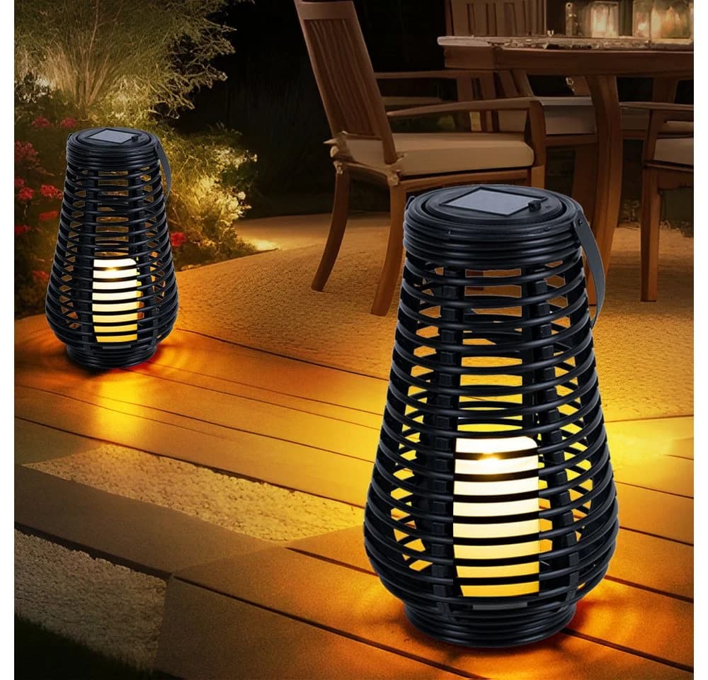 NOWA LED Solarleuchte 3er Set mit Flammen-Effekt Schwarz - Bild 5