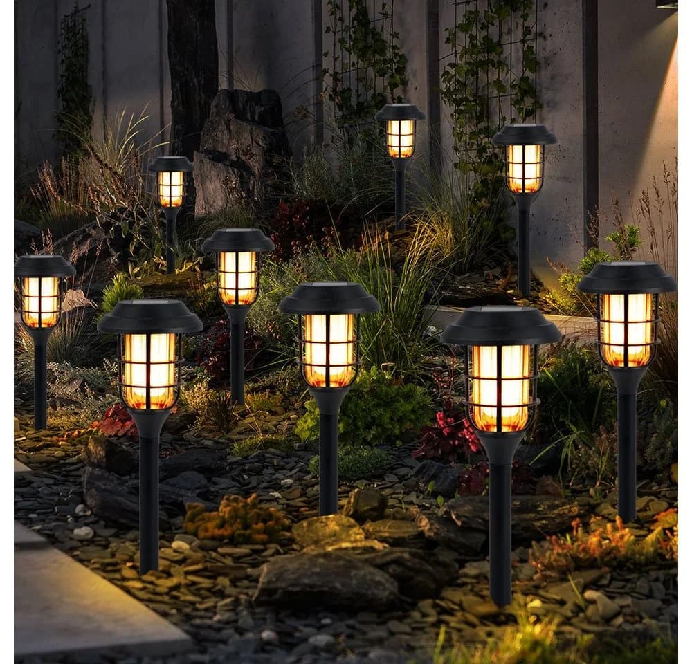 NOWA LED Solarleuchte 9x Schwarz Warmweiß Garten Deko - Bild 2