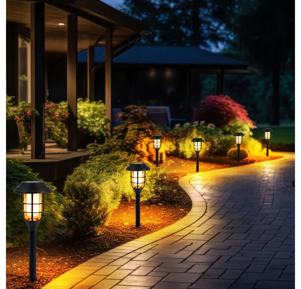 NOWA LED Solarleuchte 9x Schwarz Warmweiß Garten Deko - Bild 3