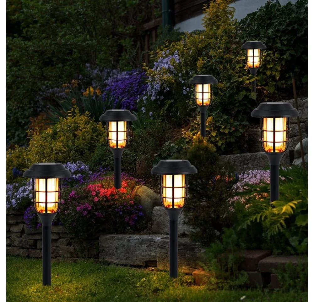 NOWA LED Solarleuchte 9x Schwarz Warmweiß Garten Deko - Bild 4