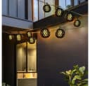 NOWA Solarlichterkette 16x LED Kugeln Schwarz Flammeneffekt Bild 3