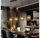 NOWA LED-Hängeleuchte Warmweiß Pendelleuchte Esszimmerleuchte LED 4 flammig rauch Bild 2