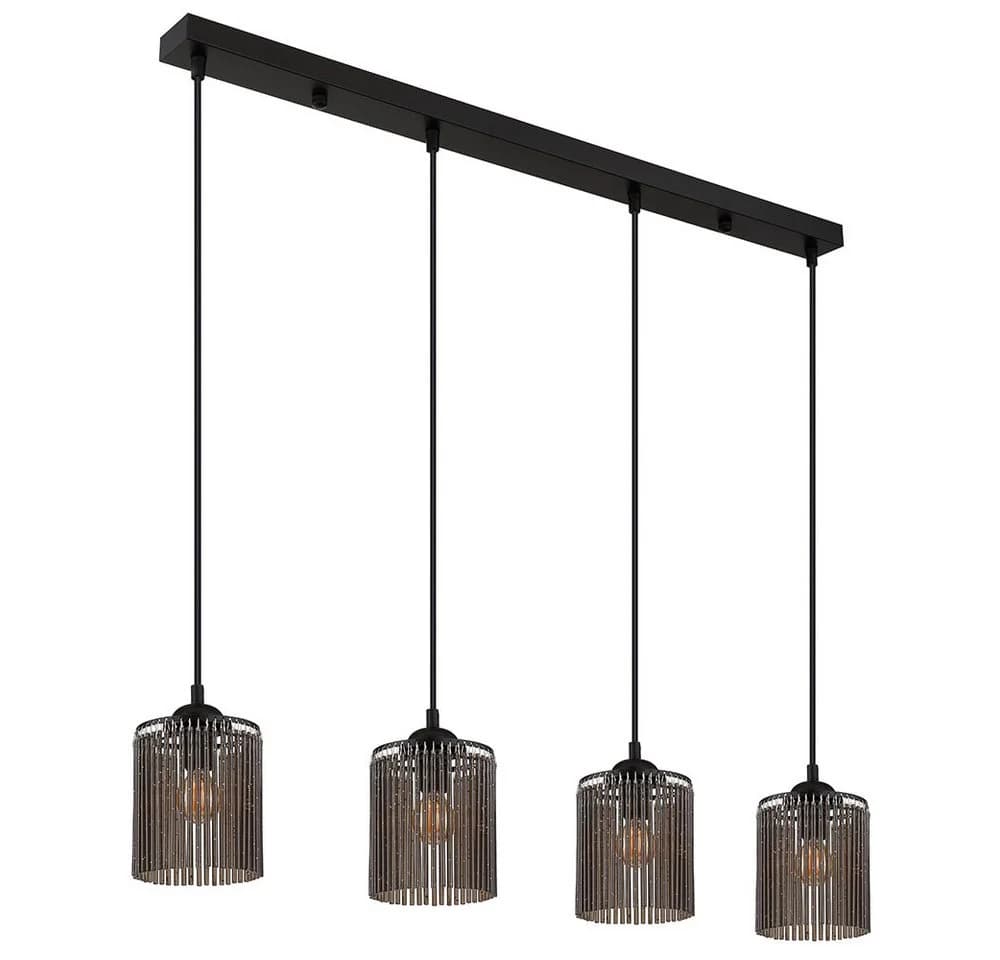NOWA LED-Hängeleuchte Warmweiß Pendelleuchte Esszimmerleuchte LED 4 flammig rauch - Bild 5
