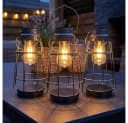 NOWA LED Solarleuchte Altsilber 3er Set Warmweiß Bild 2