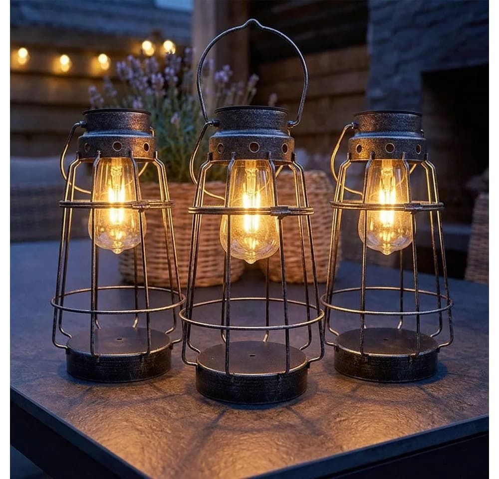 NOWA LED Solarleuchte Altsilber 3er Set Warmweiß - Bild 2