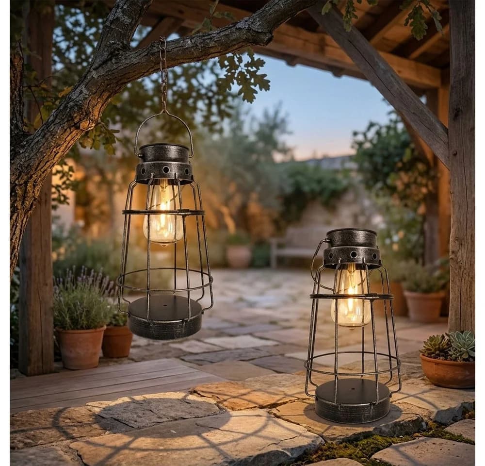 NOWA LED Solarleuchte Altsilber 3er Set Warmweiß - Bild 3