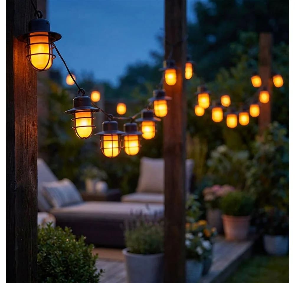 NOWA Solar-Lichterkette mit 24 LED-Laternen Schwarz - Bild 2