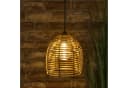 Spetebo LED Hängeleuchte Rattan Optik Braun/Schwarz mit Timer Bild 2