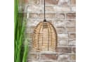 Spetebo LED Hängeleuchte Rattan Optik Braun/Schwarz mit Timer Bild 5