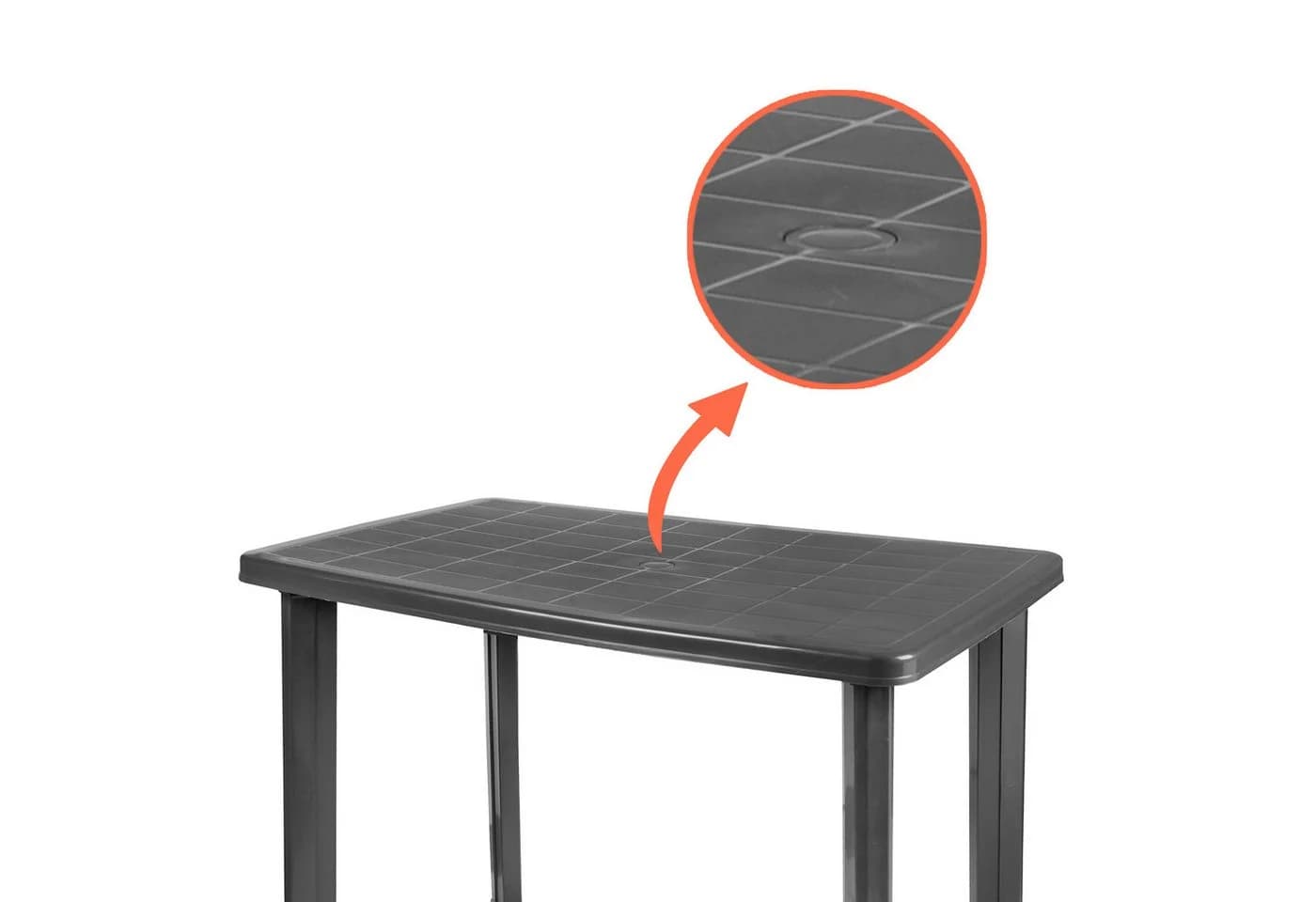 Spetebo Gartentisch Kunststoff Anthrazit Rechteckig - Bild 3