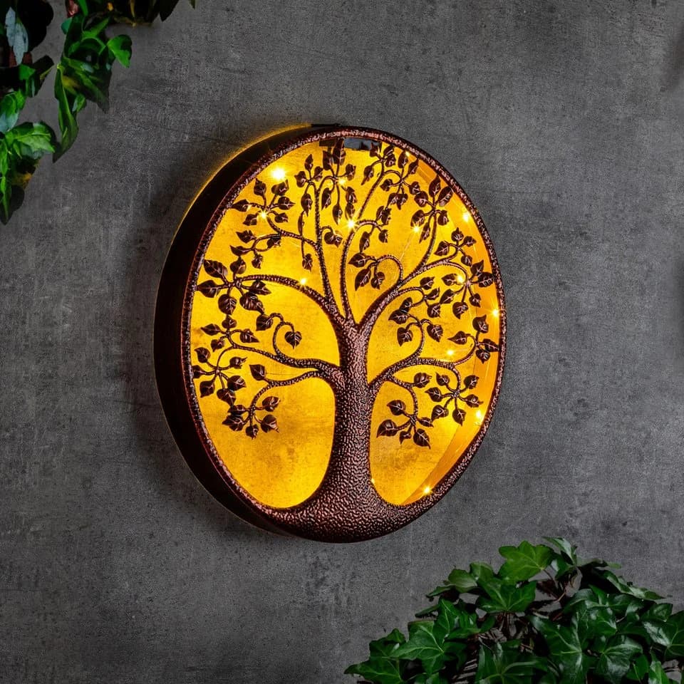 Spetebo LED Solar Wanddeko BAUM antik bronze 40 cm - Bild 2