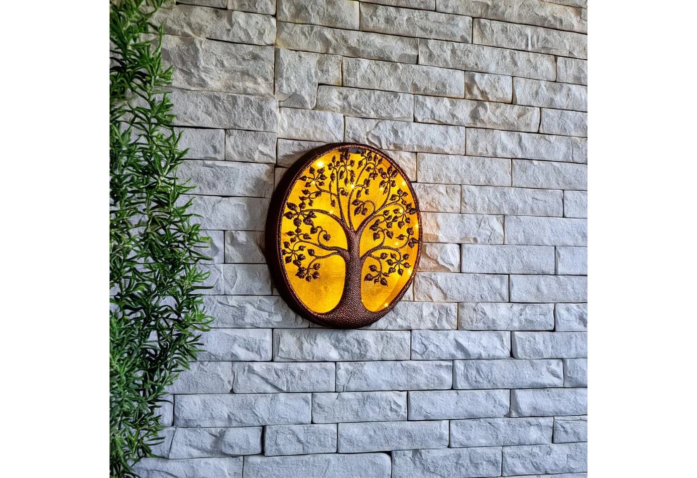 Spetebo LED Solar Wanddeko BAUM antik bronze 40 cm - Bild 5