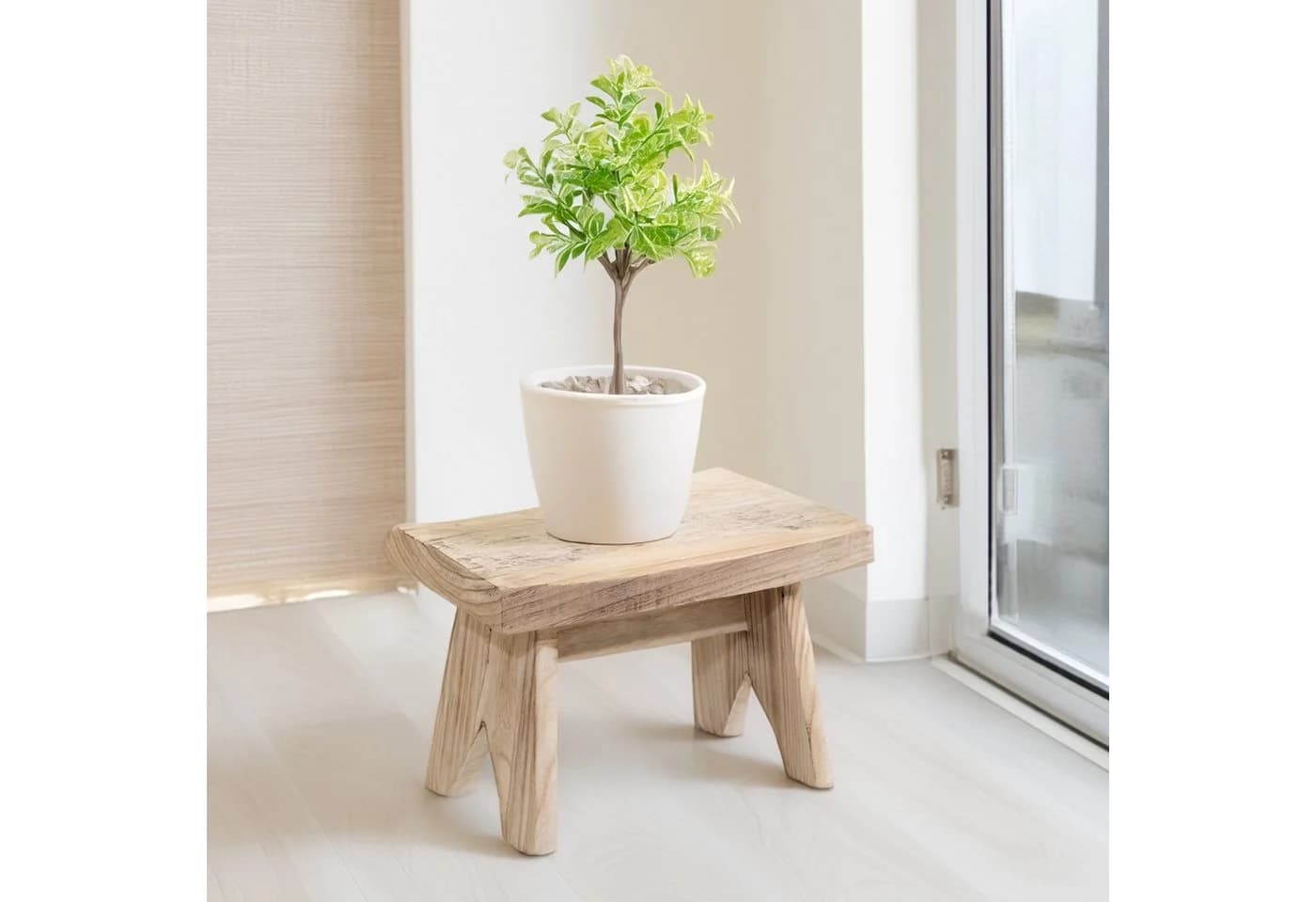 Spetebo Blumenhocker Holz Bank Natur Rechteckig - Bild 4