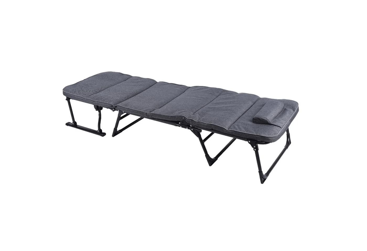 Spetebo 2in1 Gartenliege Grau Klappbar mit Kissen