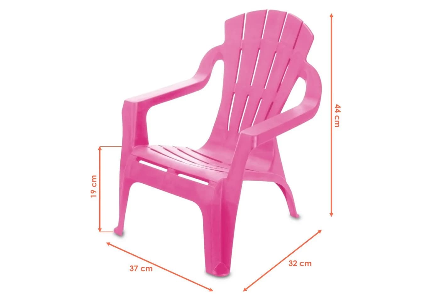 Spetebo Kinderstuhl Kinder Lounge Gartenstuhl aus Kunststoff Pink