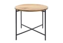 Spetebo Beistelltisch mit Akazien Tischplatte Couchtisch 1-St. Holz Platte Metall Gestell Tischplatte abnehmbar Bild 2