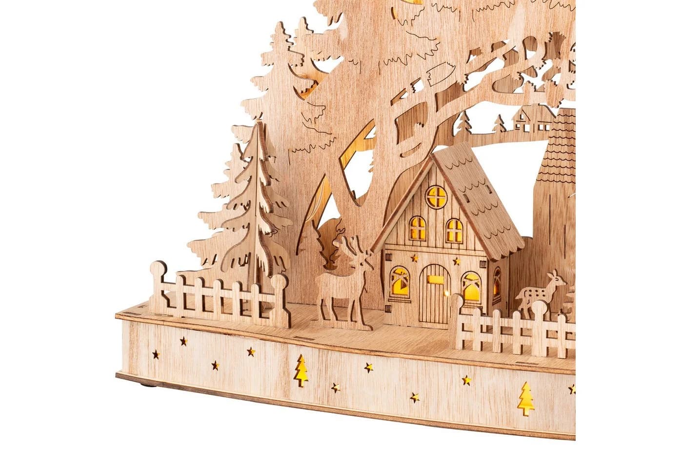 Spetebo LED Schwibbogen Weihnachtsdorf mit Timer warm weiß - Bild 4