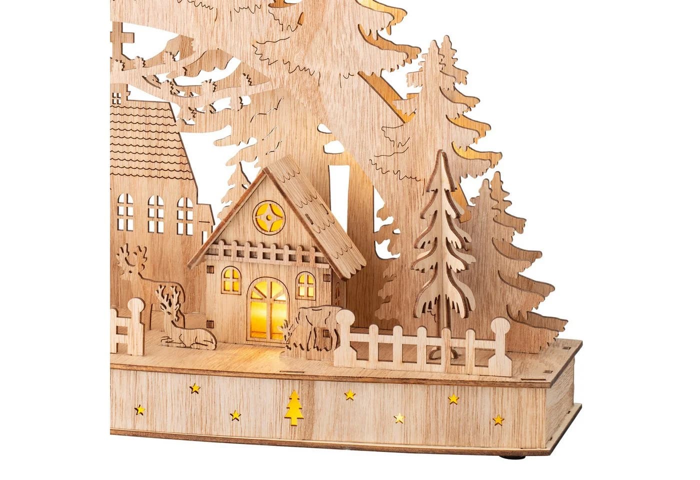 Spetebo LED Schwibbogen Weihnachtsdorf mit Timer warm weiß - Bild 5