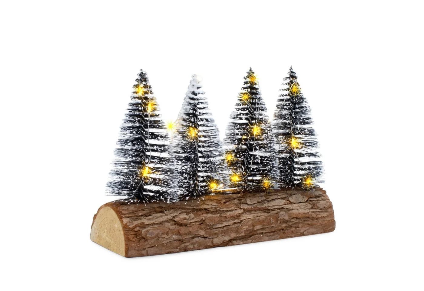 Spetebo LED Dekofigur Tannenbäume mit Baumstammfuß warm weiß - Bild 2