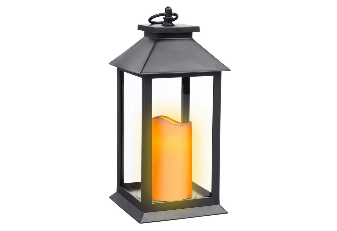 Spetebo Kerzenlaterne Schwarz mit LED Kerze und Flacker-Effekt - Bild 2