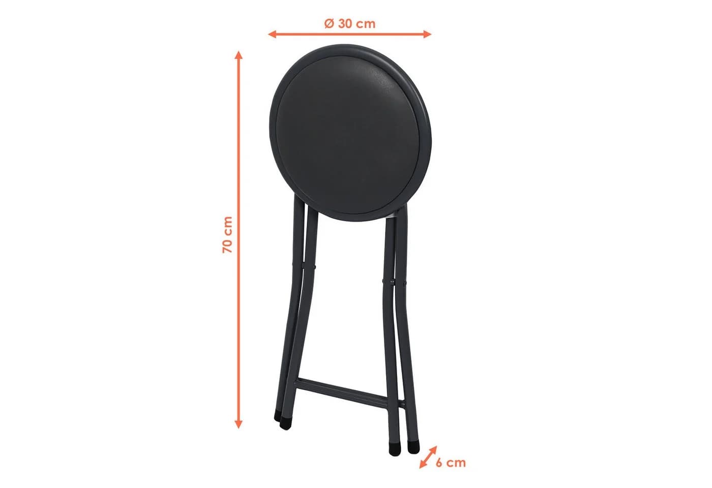 Spetebo Metall Klapphocker Schwarz Gepolstert - Bild 3