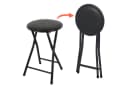 Spetebo Metall Klapphocker Schwarz Gepolstert Bild 4