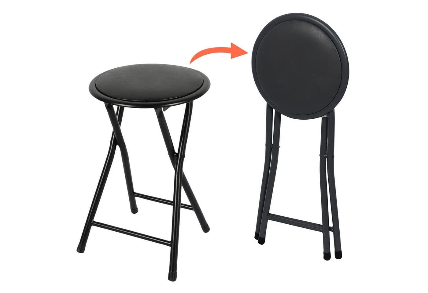 Spetebo Metall Klapphocker Schwarz Gepolstert - Bild 4