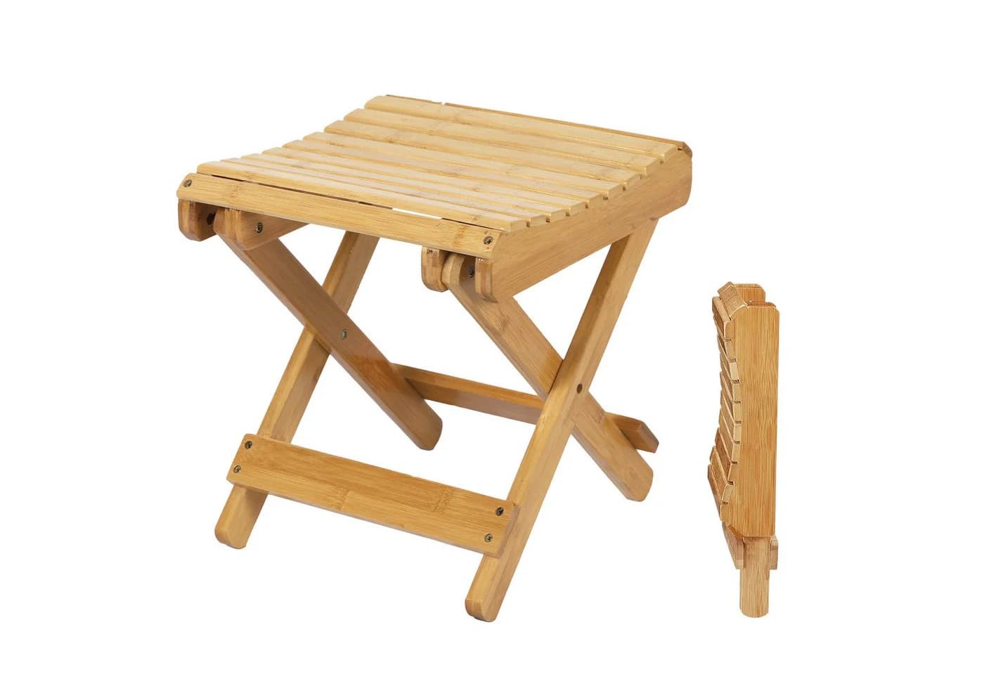 Spetebo Bambus Klapphocker Natur 31x28 cm - Bild 2
