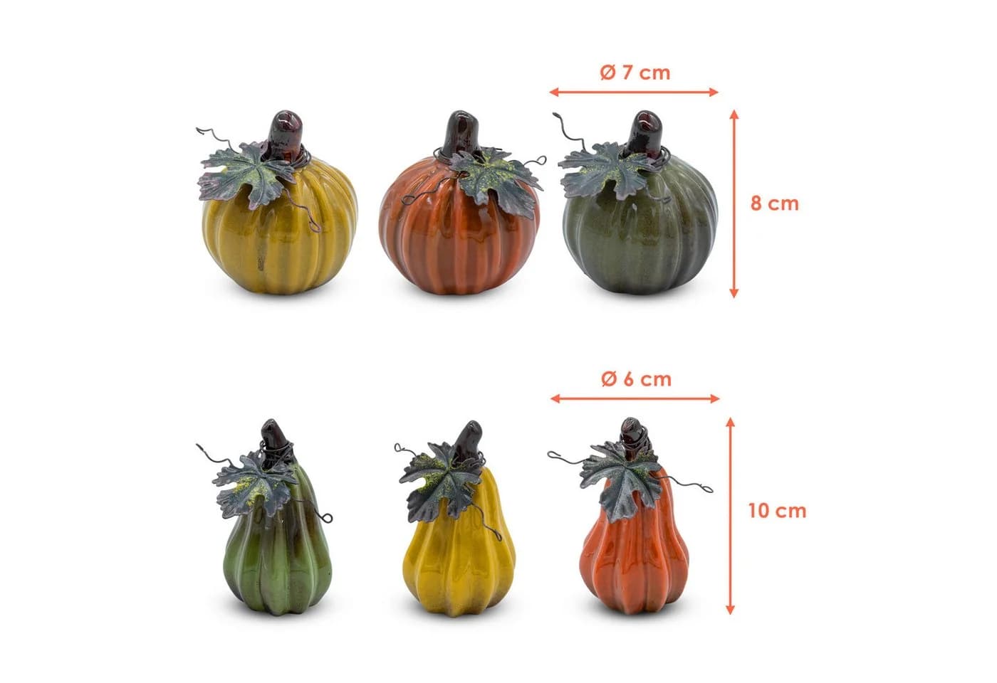 Spetebo Deko Kürbis Steinzeug 6er Set Bunt Herbstdeko