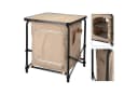 Spetebo 2-in-1 Campingtisch Stoff Campingschrank Beige Faltbar Bild 4