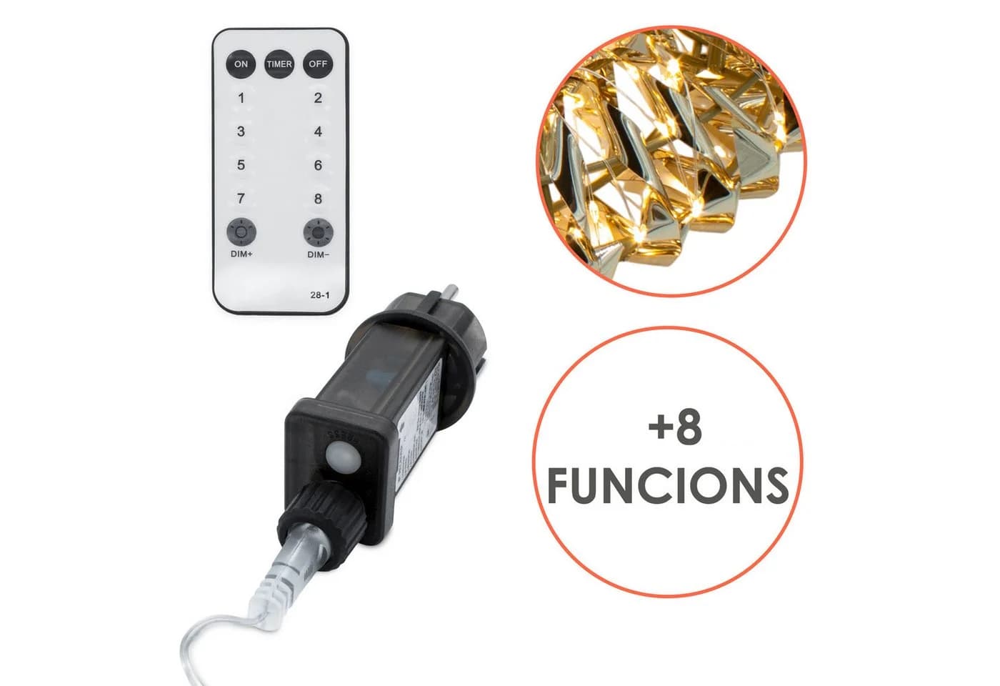 Spetebo Adventskranz Gold 250 LED mit Timer und Fernbedienung - Bild 4
