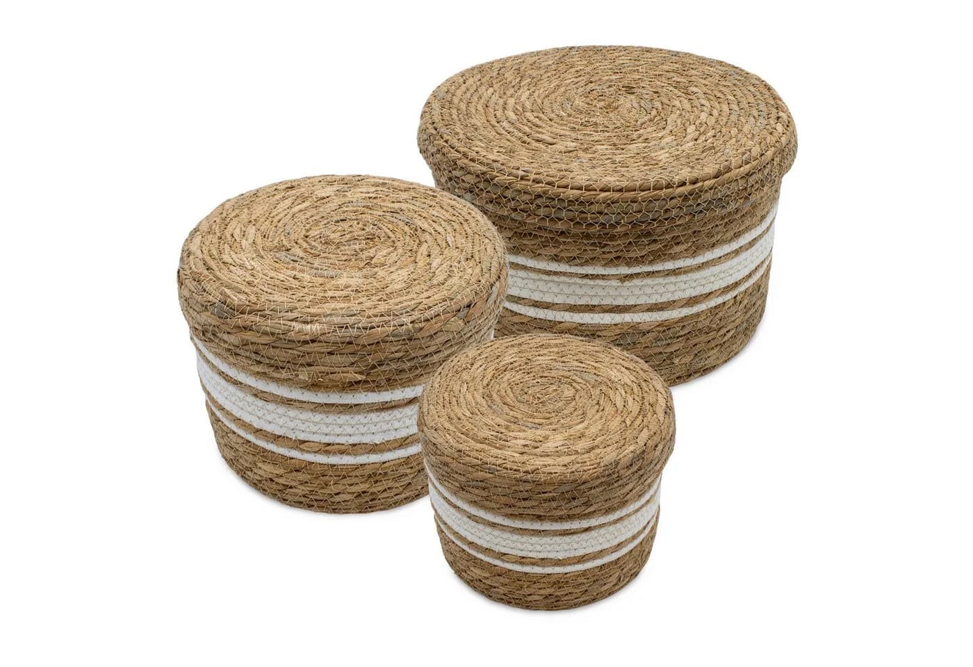 Spetebo Aufbewahrungsbox Seegras Korb natur 3er Set - Bild 2