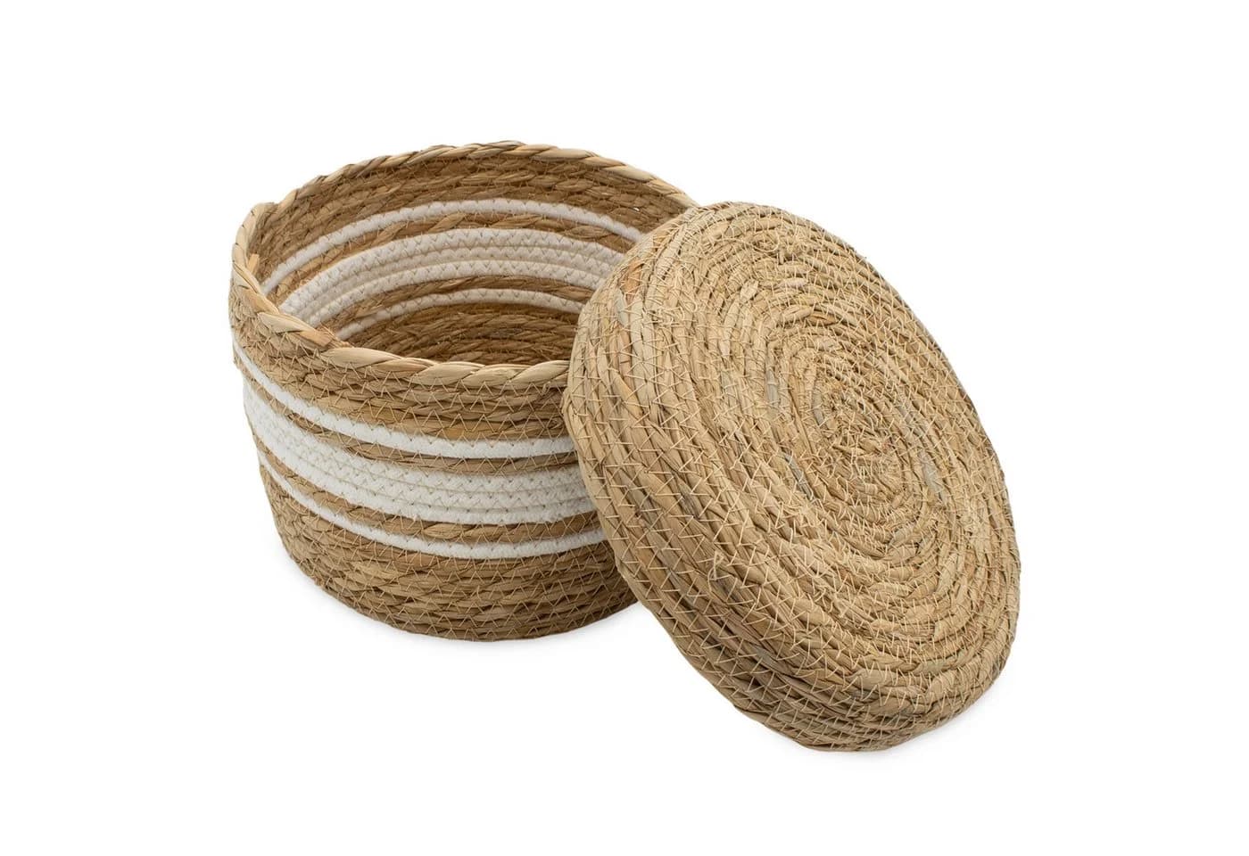 Spetebo Aufbewahrungsbox Seegras Korb natur 3er Set - Bild 3