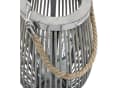Spetebo XXL Bambus Laterne Shabby Grau mit Kerzenglas Bild 4