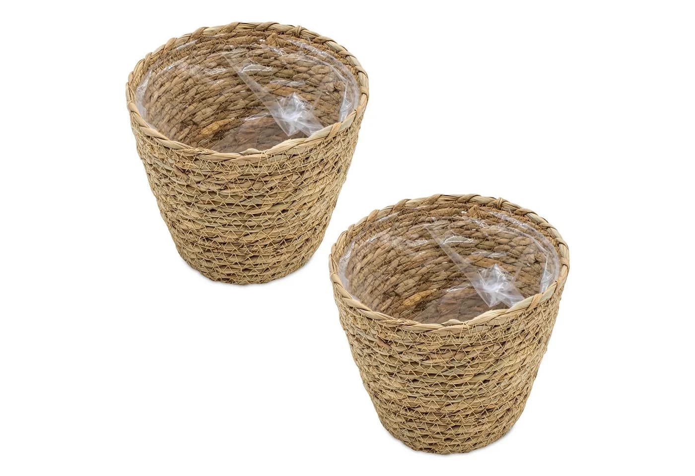 Spetebo Blumentopf Seegras 2er Set Natur mit Folie - Bild 2
