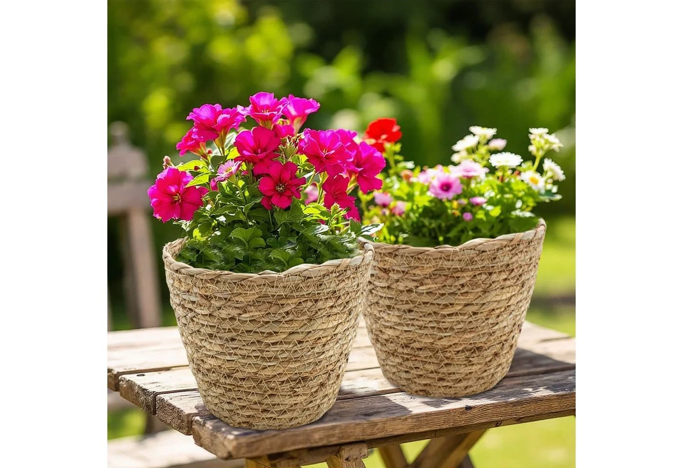 Spetebo Blumentopf Seegras 2er Set Natur mit Folie - Bild 5