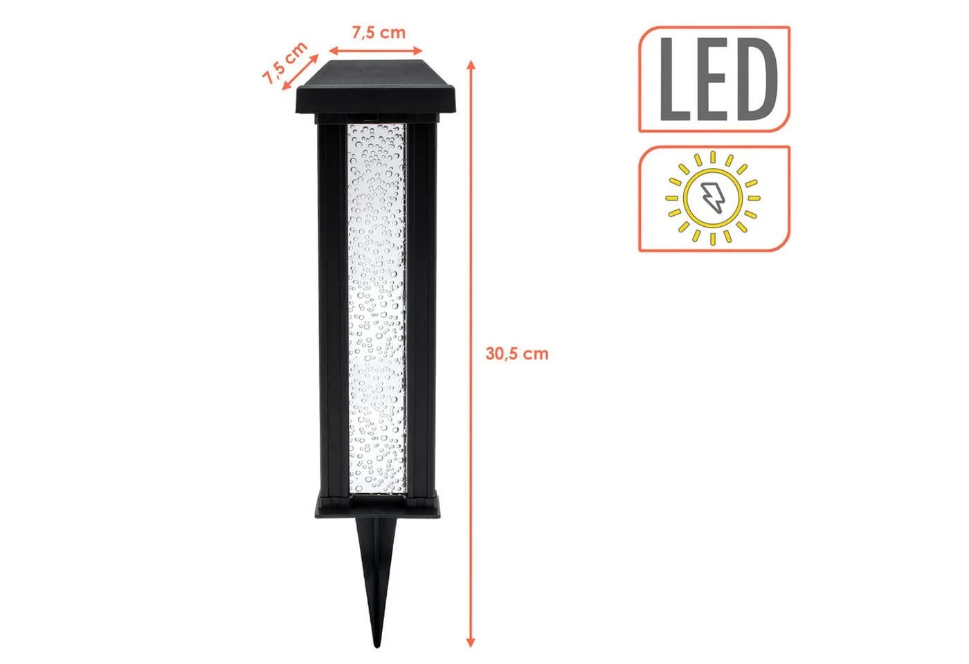 Spetebo LED Solarleuchte Gartenstecker Sprudelsäule Design Warm Weiß