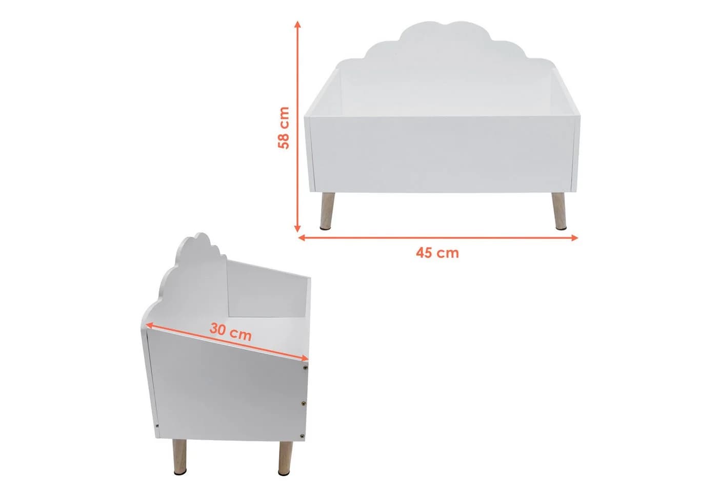 Spetebo Aufbewahrungsbox Wolke 58 x 45 cm Kinder Aufbewahrungstruhe