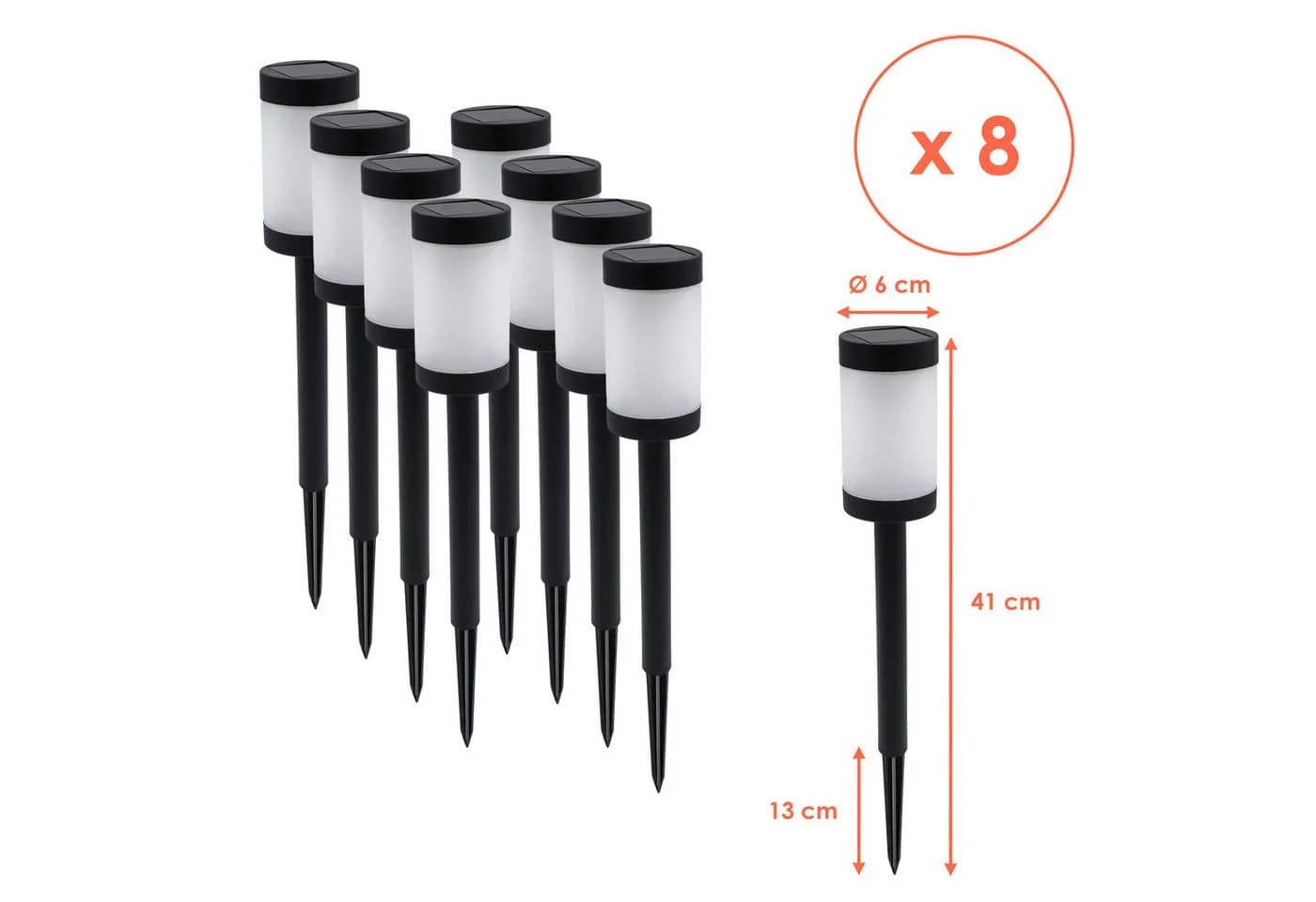 Spetebo LED Solarleuchte Wegeleuchte mit 12 Flammen LED 41 x 6 cm