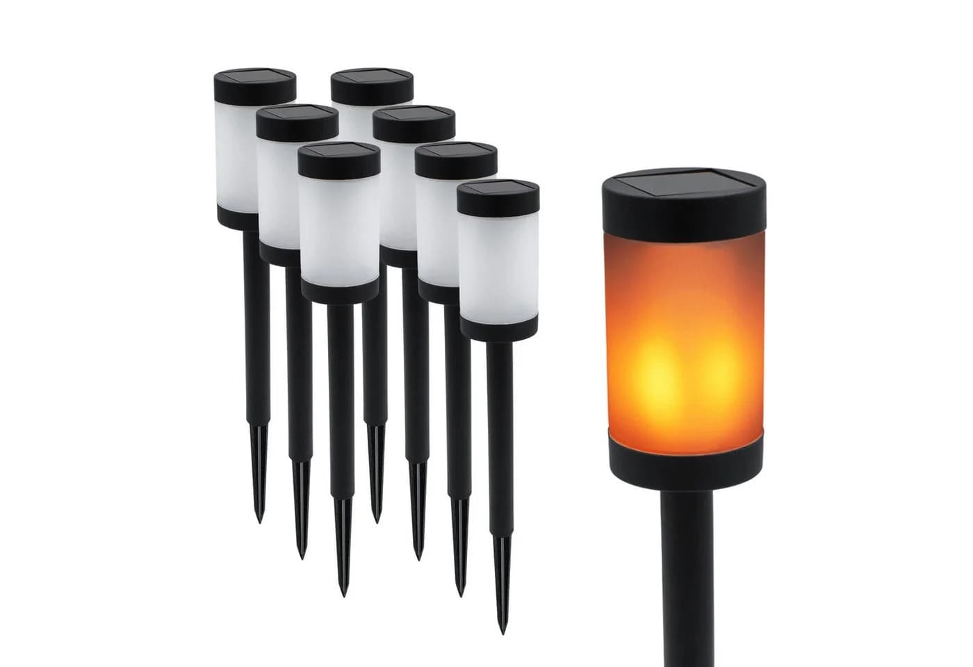 Spetebo LED Solarleuchte Wegeleuchte mit 12 Flammen LED 41 x 6 cm - Bild 2