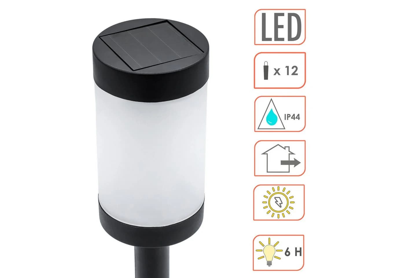 Spetebo LED Solarleuchte Wegeleuchte mit 12 Flammen LED 41 x 6 cm - Bild 3