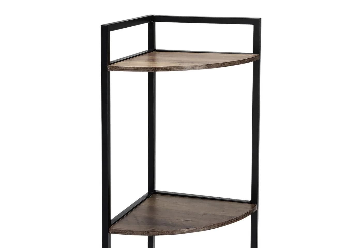 Spetebo Eckregal Standregal 3 Ablagen Schwarz Metall Holz - Bild 3