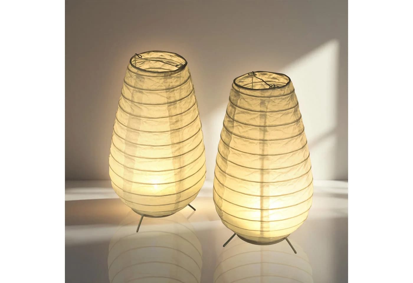 Spetebo LED Papier Laterne 2er Set Weiß Silber 26 cm - Bild 2