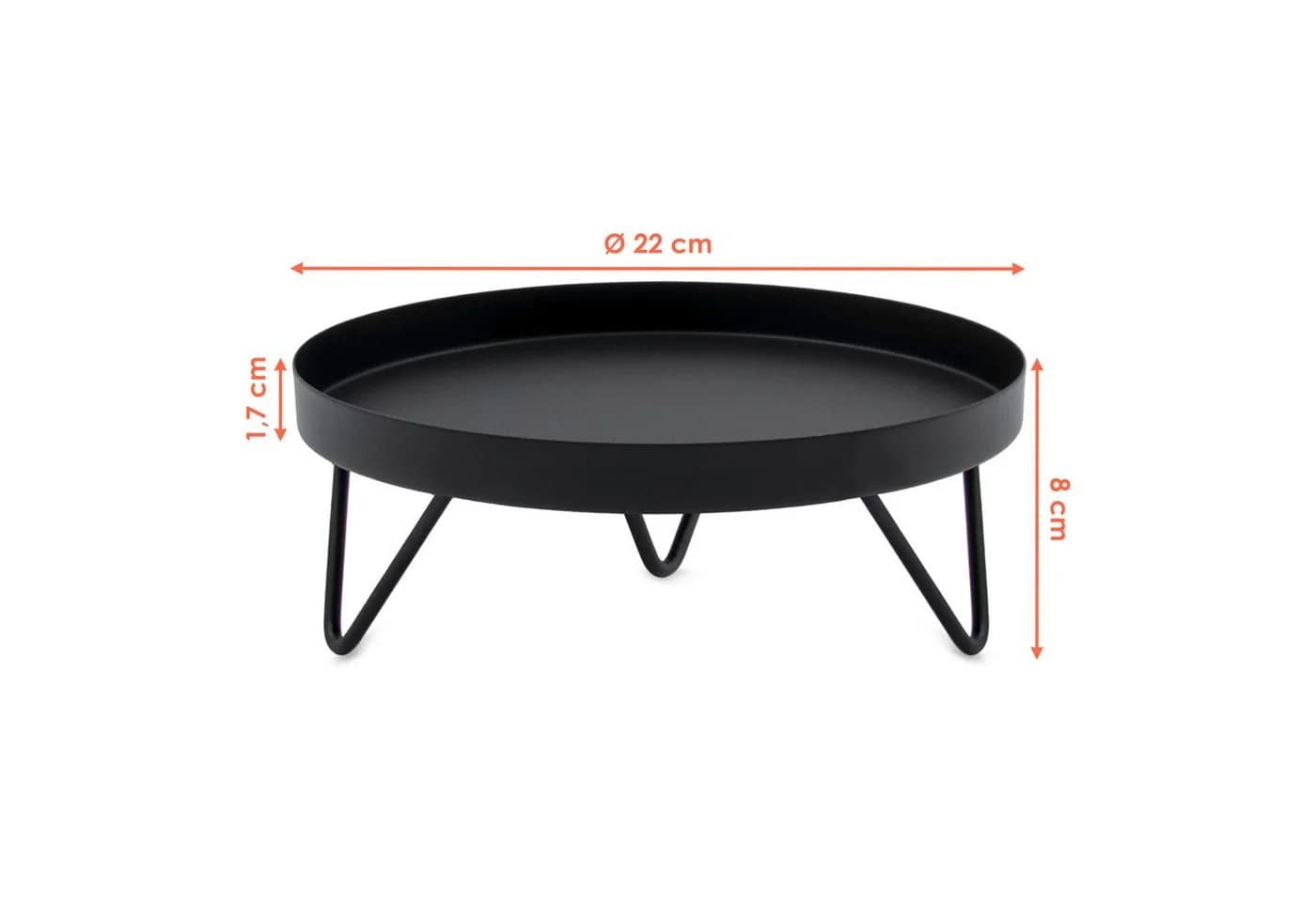 Spetebo Blumenhocker Metall Schwarz 22 cm