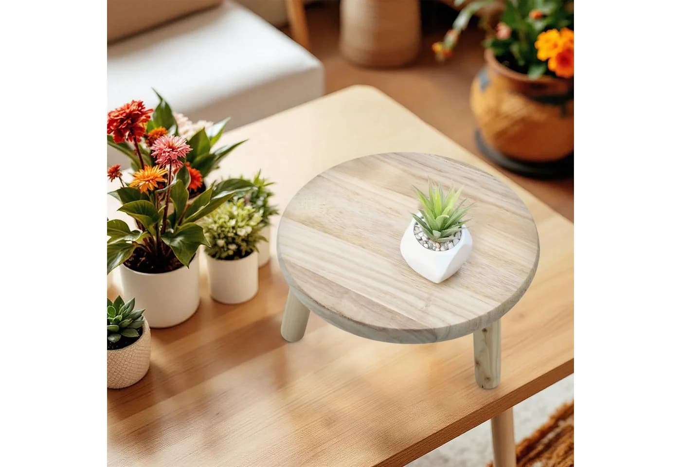 Spetebo Blumenhocker Holz Natur 3 Beine - Bild 5