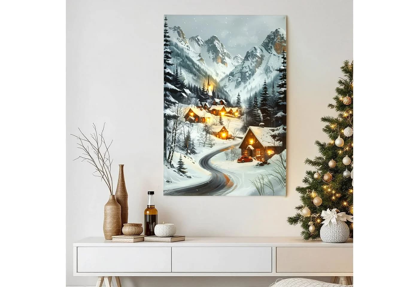 Spetebo Weihnachts Wandbild mit LED Beleuchtung Leinwand auf Holzrahmen - Bild 4