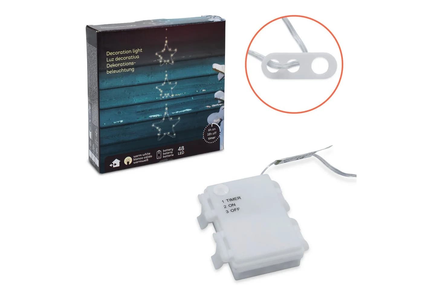LED-Lichterkette für Weihnachtsdeko, warm weiß, 1m - Bild 3