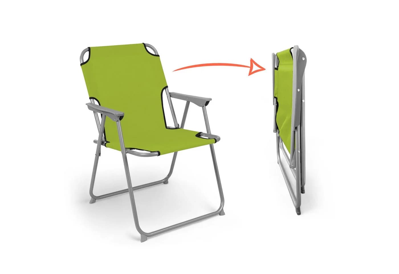 Spetebo Campingstuhl 2er Set Klappstuhl Lime Grün Metall - Bild 3