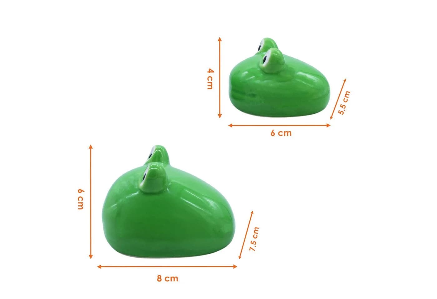 Spetebo Teichfigur Frosch Set 2-tlg. Grün Porzellan Schwimmdeko